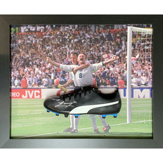 England FA Gascoigne Signed Boot (Framed)