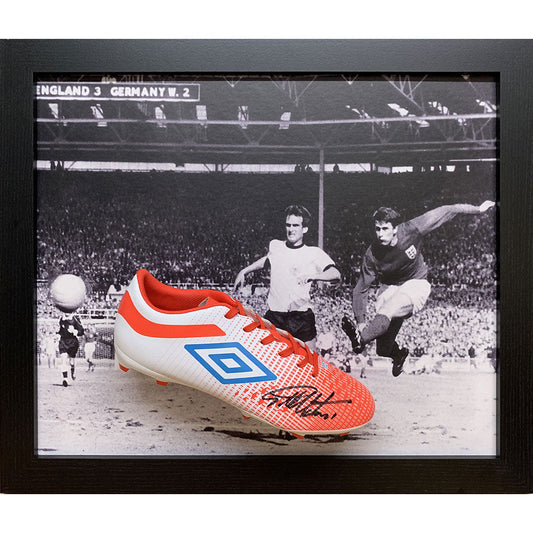 England FA Hurst Signed Boot (Framed)