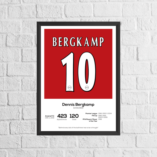 Dennis Bergkamp Arsenal Legend Statistikdruck