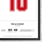 Gary Lineker England Legend Stats Print