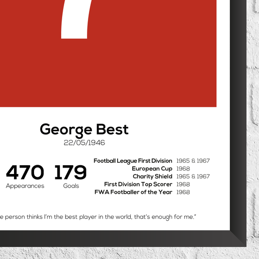 George Best Legend Stats Print