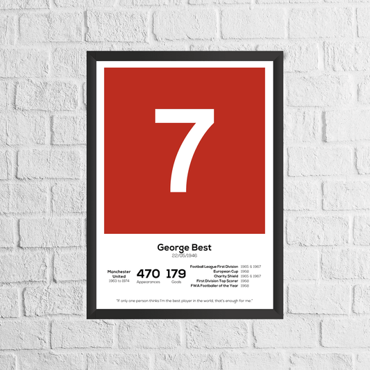 George Best Legend Stats Print