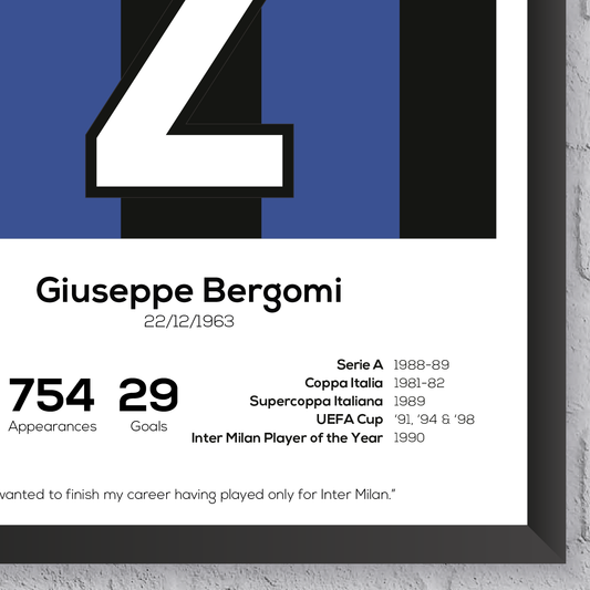 Giuseppe Bergomi Legend Stats Print