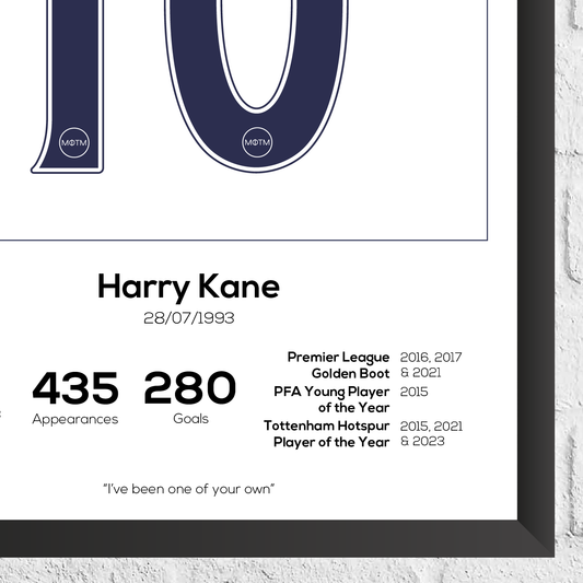 Harry Kane Legend Stats Print