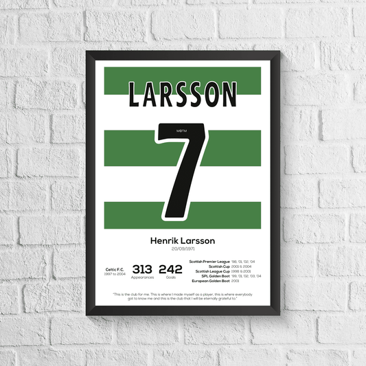 Impresión de estadísticas de Henrik Larsson Celtic Legend