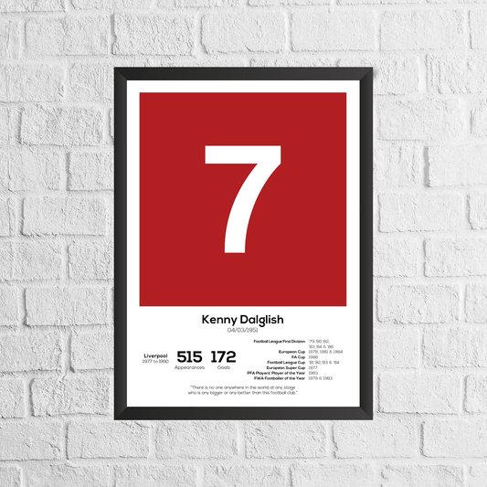 Kenny Dalglish Legend Stats Print