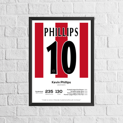 Kevin Phillips Sunderland Legend Statistikdruck