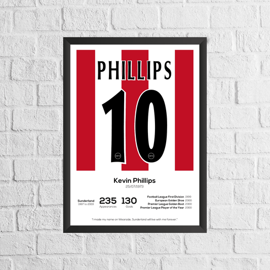 Kevin Phillips Sunderland Legend Statistikdruck