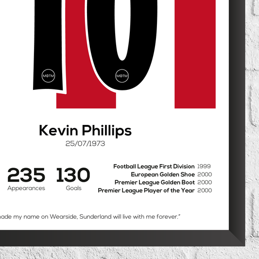 Kevin Phillips Sunderland Legend Statistikdruck