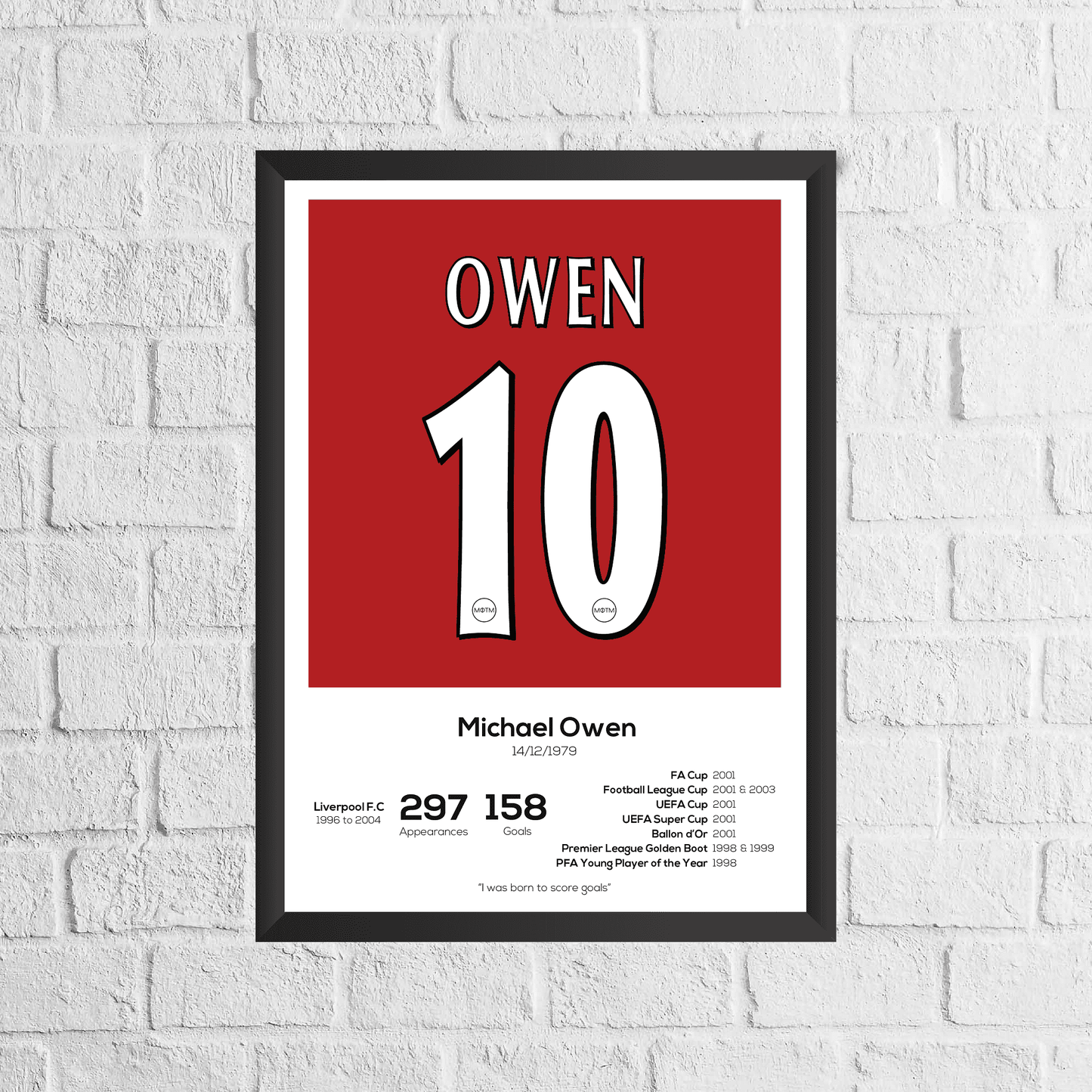 Michael Owen Legend Stats Print