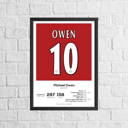 Michael Owen Legend Stats Print