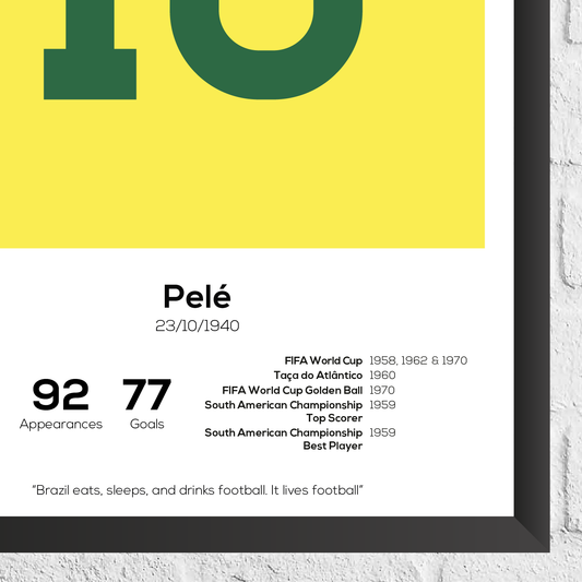 Pele Brazil Legend Stats Print