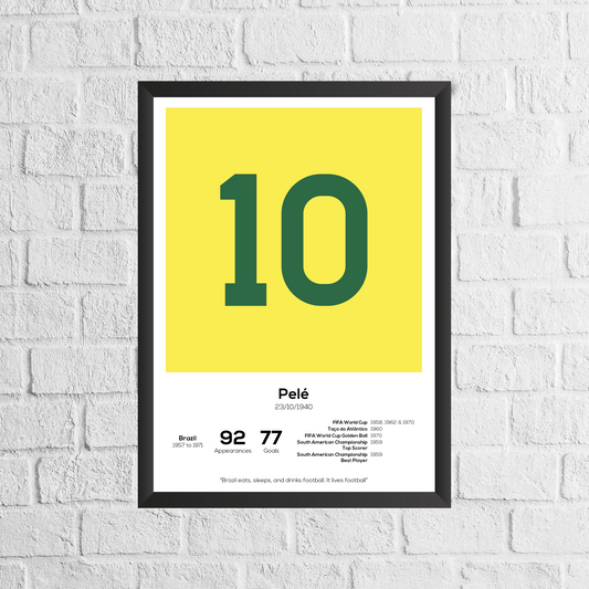 Pele Brazil Legend Stats Print