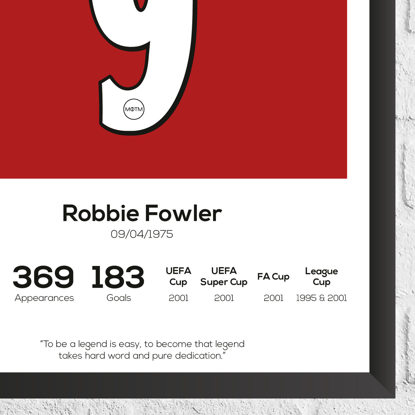 Robbie Fowler Liverpool Leyenda Estadísticas Imprimir