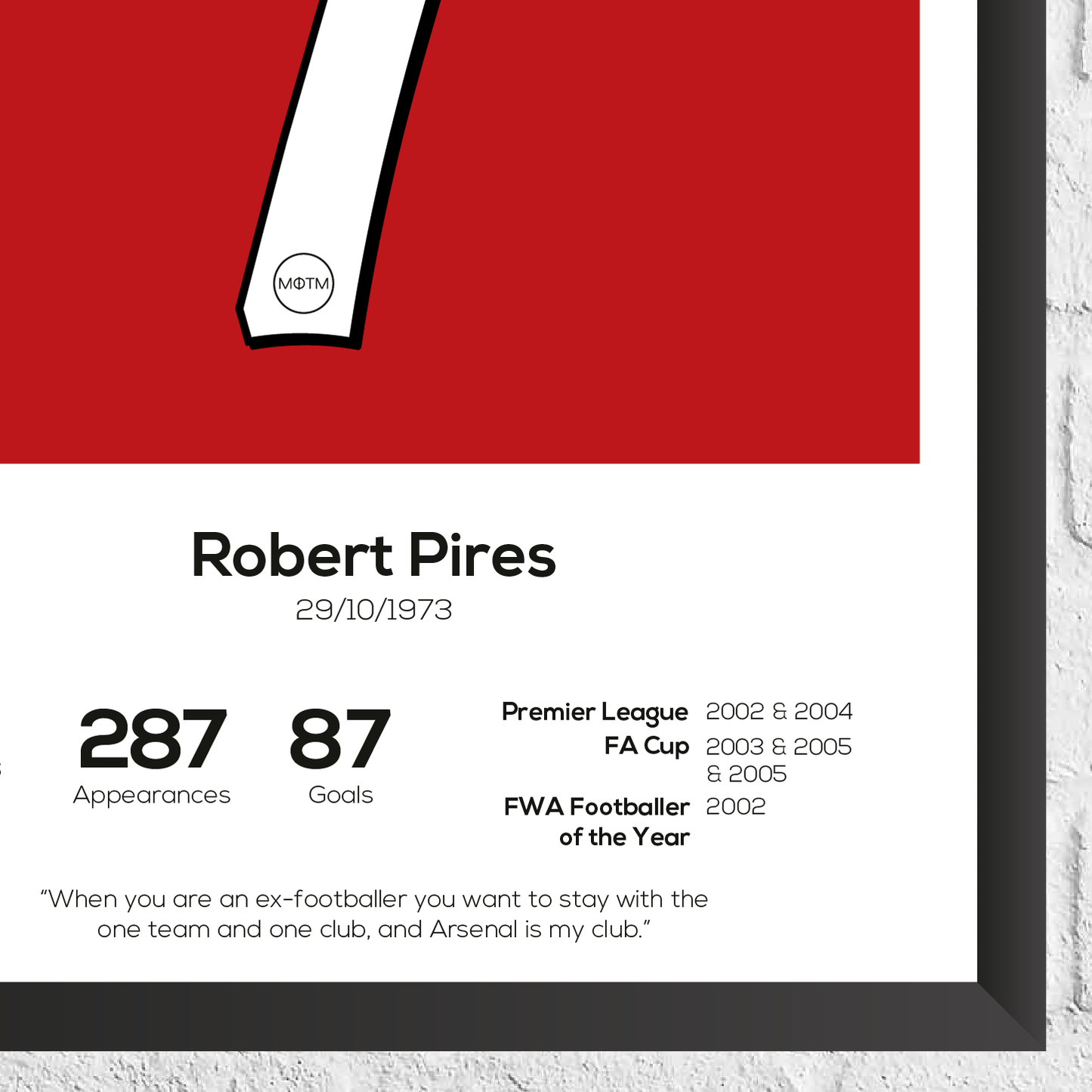 Robert Pires Legend Stats Print