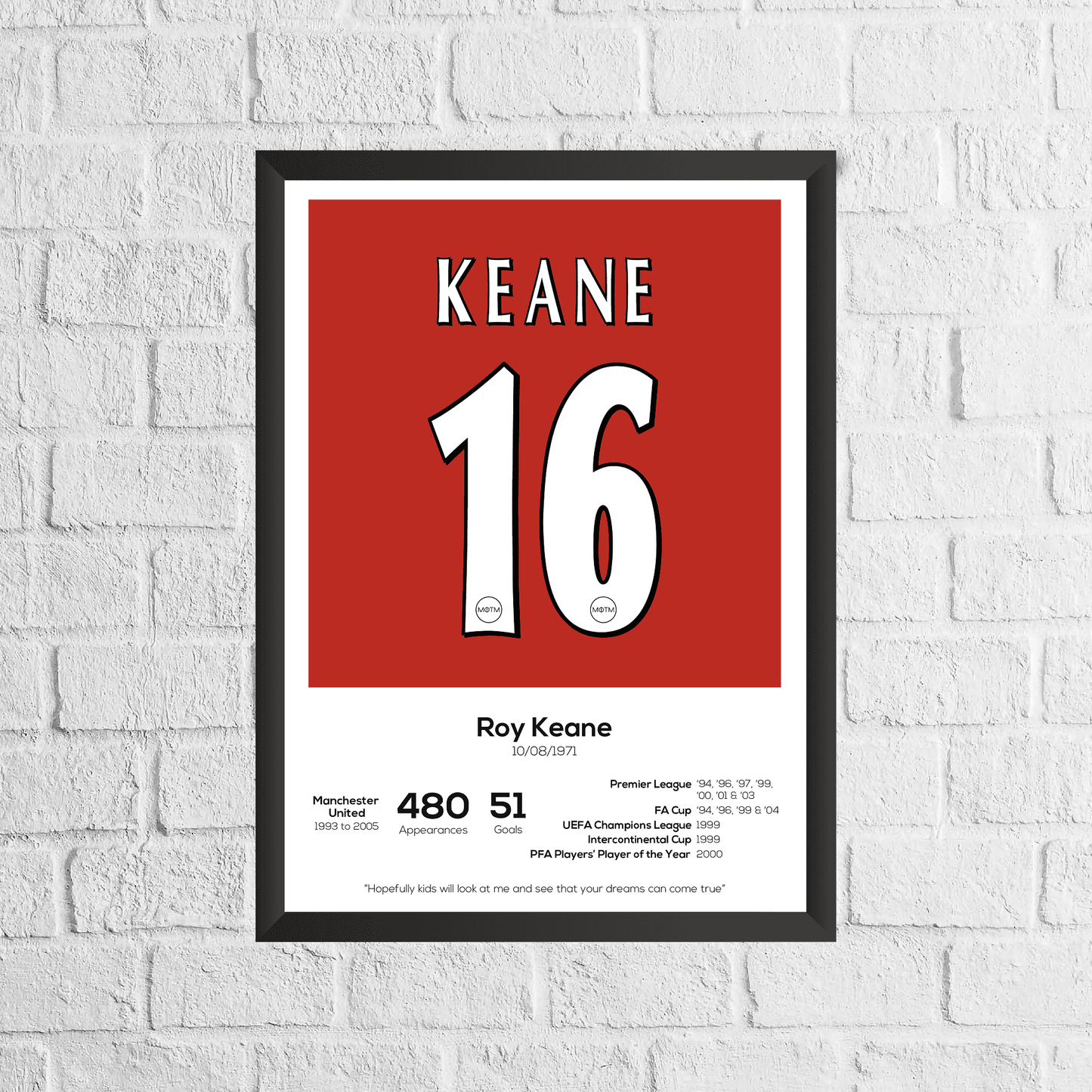 Roy Keane Manchester United Leyenda Estadísticas Imprimir