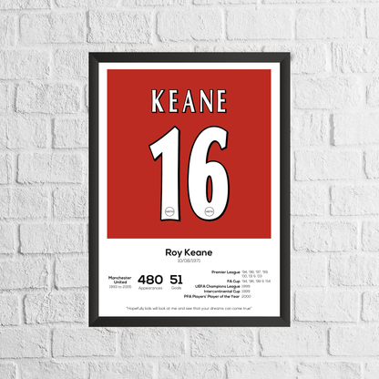 Roy Keane Manchester United Leyenda Estadísticas Imprimir