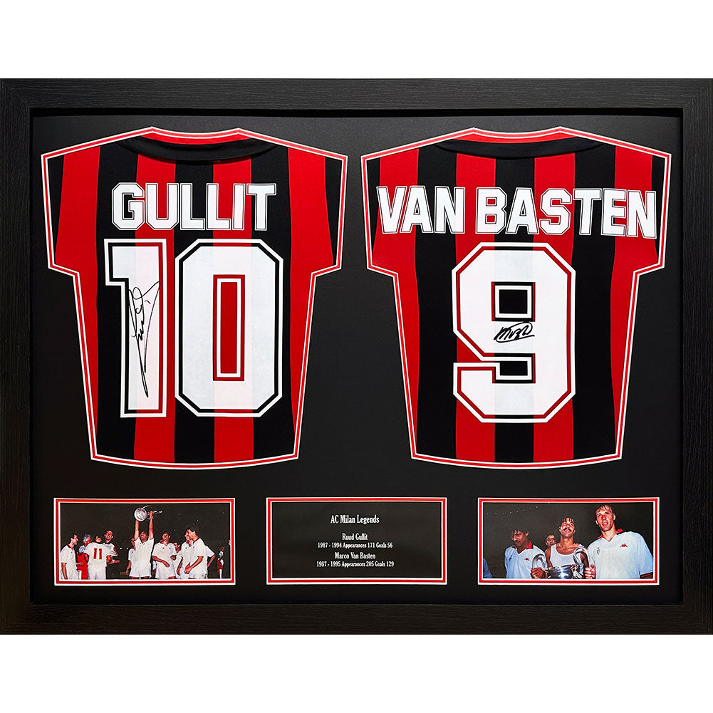 AC Milan 1988 Gullit & Van Basten Signed Shirts (Dual Framed)