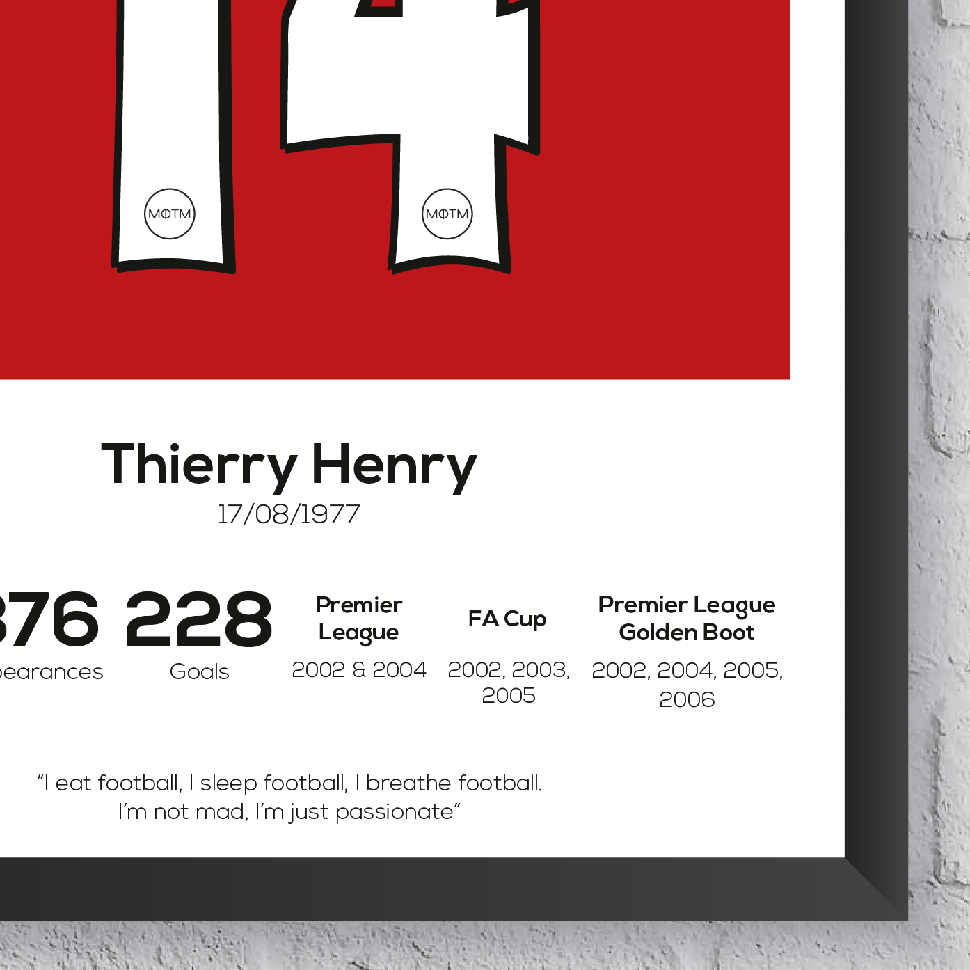 Thierry Henry Arsenal Legend Statistikdruck