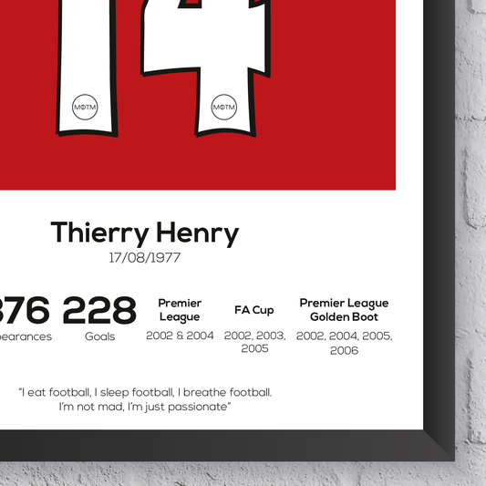 Thierry Henry Legend Stats Print