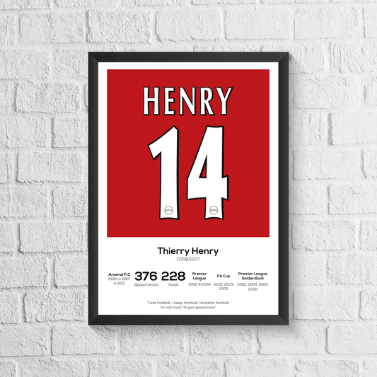 Thierry Henry Legend Stats Print