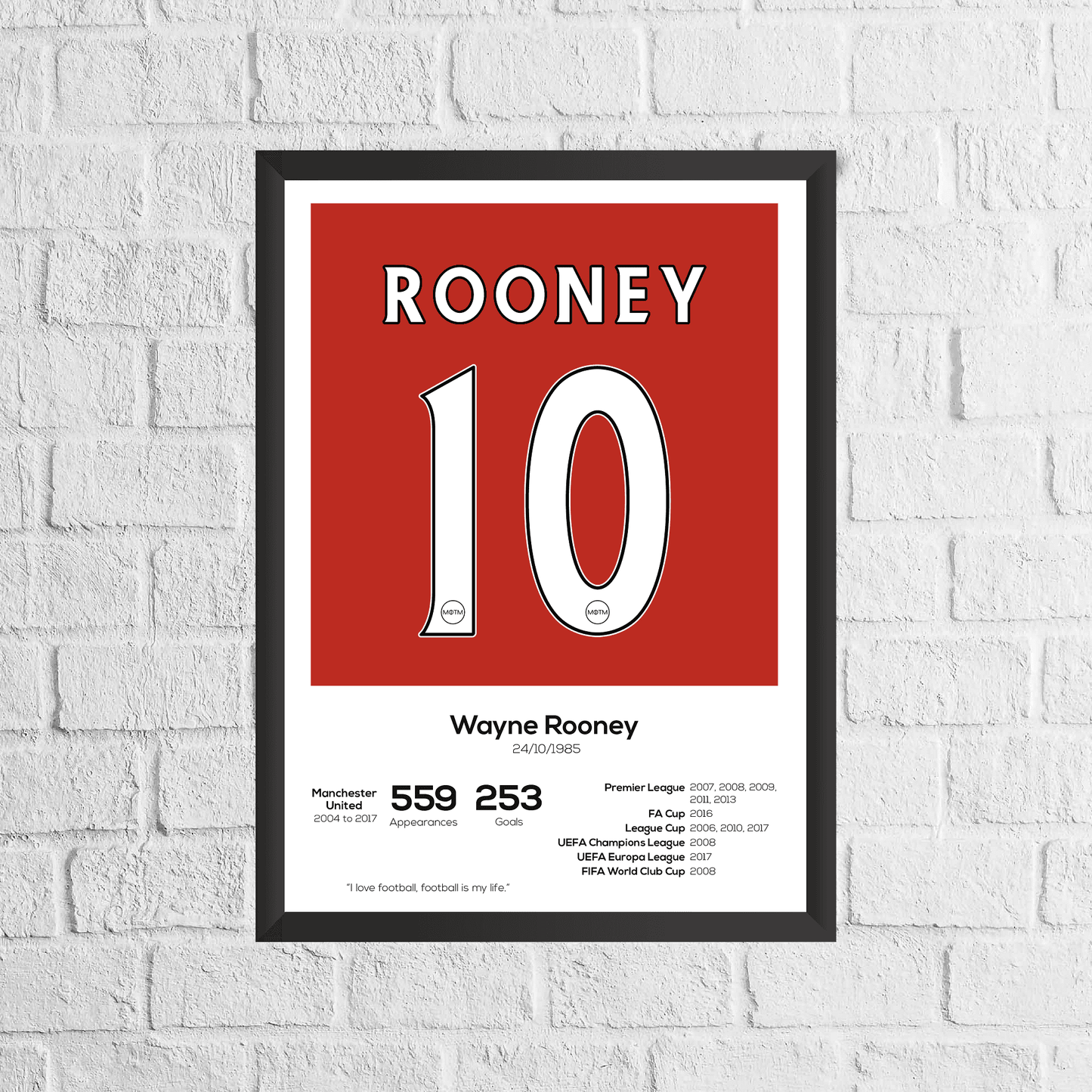 Wayne Rooney Manchester United Leyenda Estadísticas Imprimir