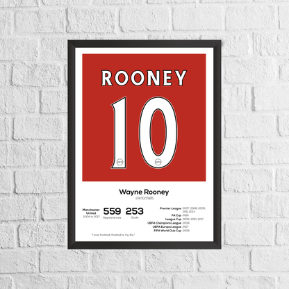 Wayne Rooney Manchester United Leyenda Estadísticas Imprimir